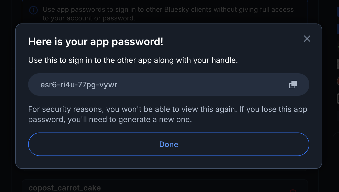 Copy App Password