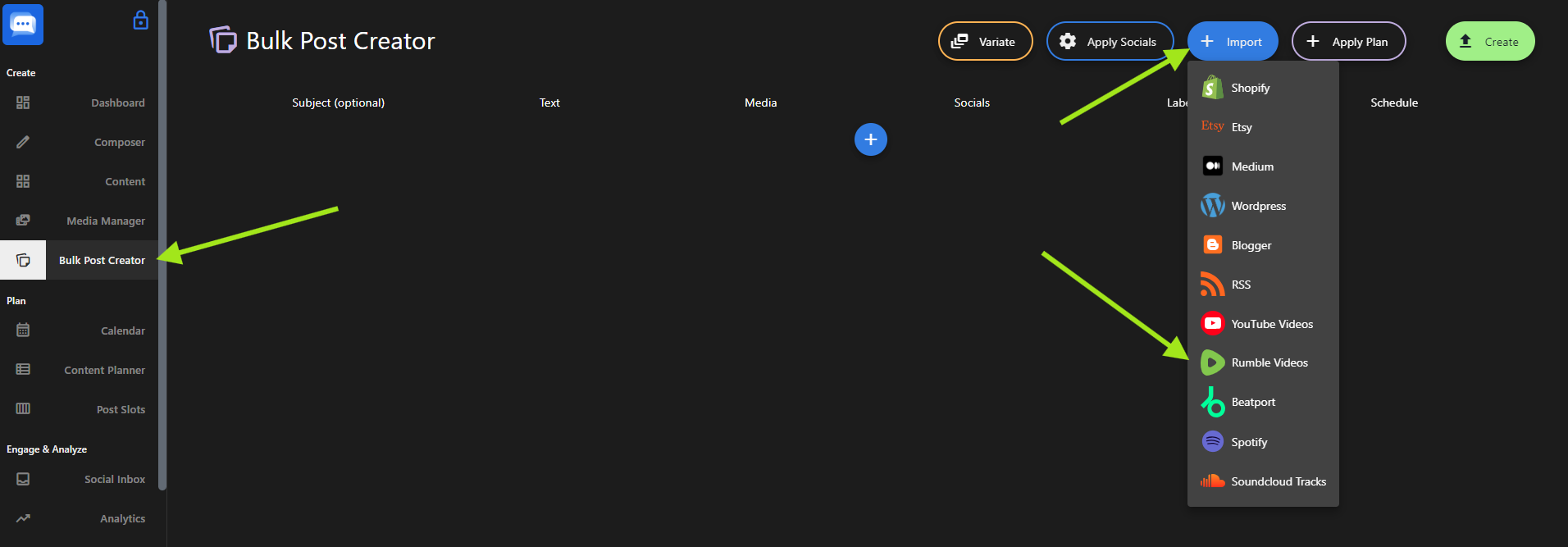 Bulk Post Creator - Import - Rumble