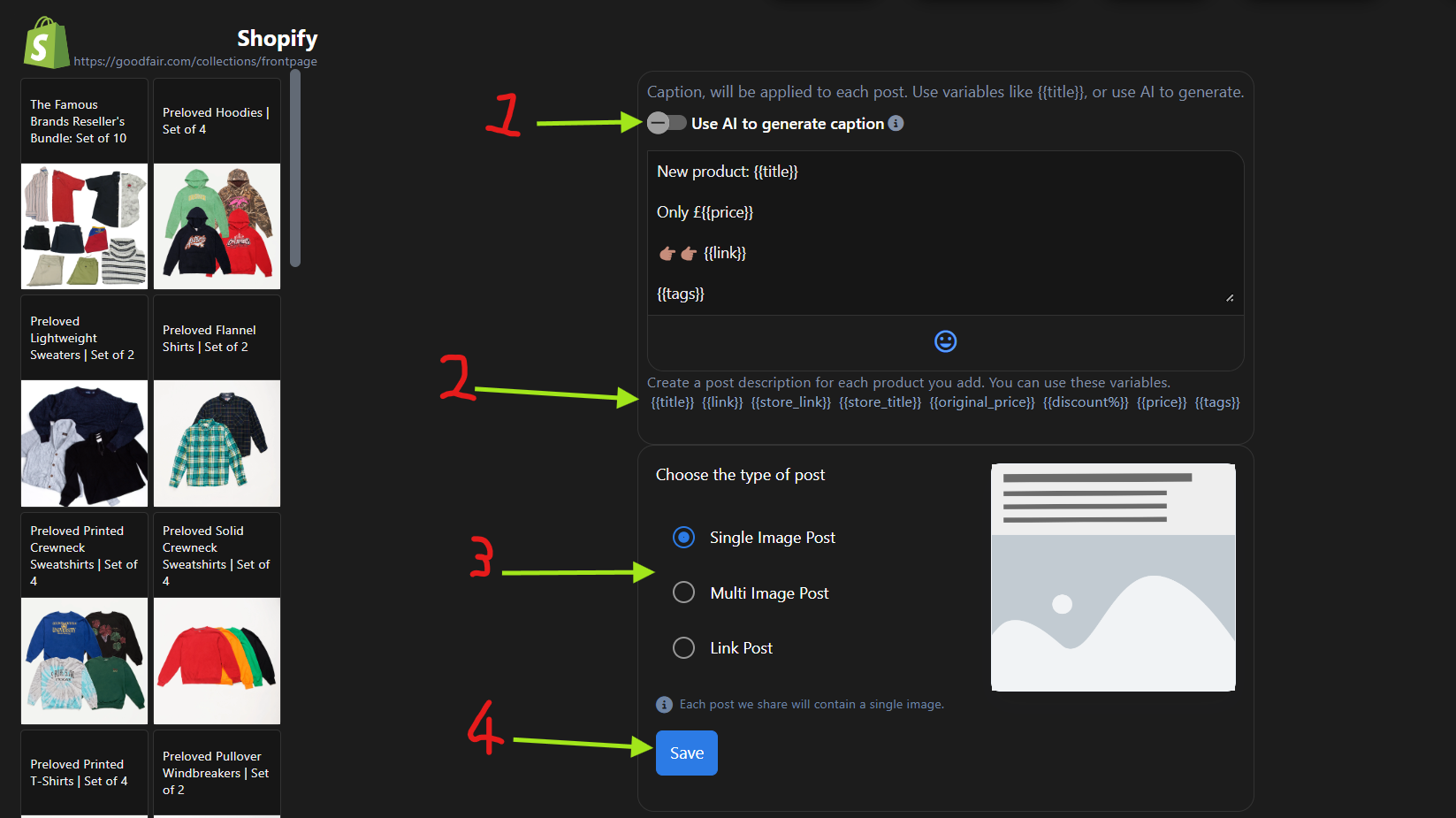 Choose Import Settings