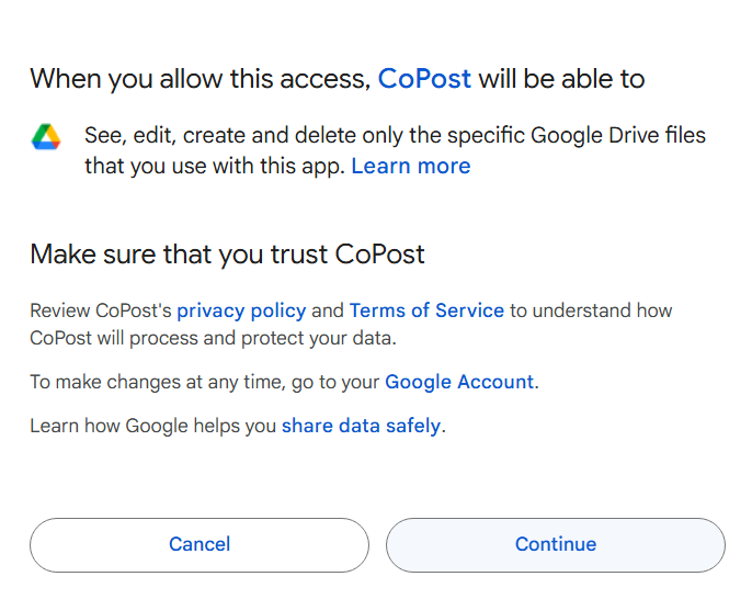 Confirm connection