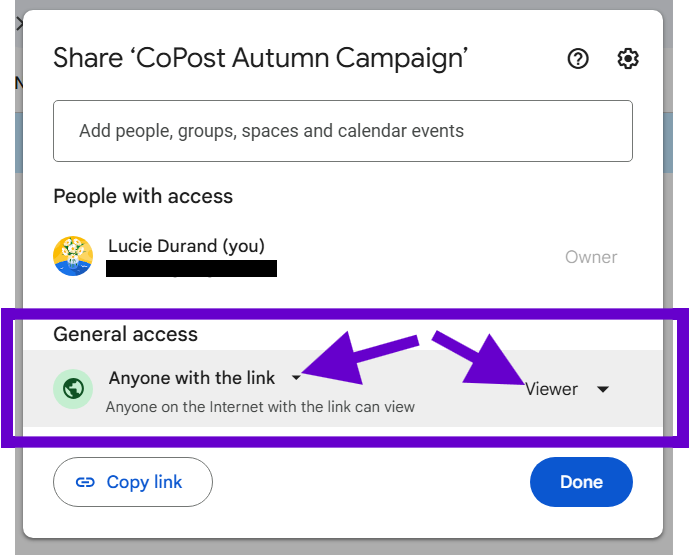Right Click, Share > Share