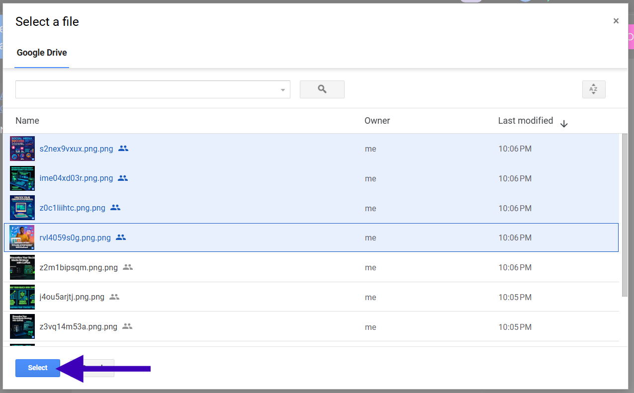 Select files